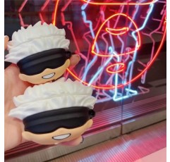 Airpods Pro용 LucaSng 이어폰 케이스, 3D 일본 애니메이션 만화 Jujutsu Kaisen Gojo Satoru AirPods Pro용 이어폰 케이스 소프트 실리콘 헤드셋 커버 Kawaii Fun Design(AirPods Pro용 Satoru)