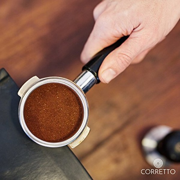 Corretto Espresso 탬핑 매트 - 작업대를 보호하는 고급스러운 그립감과 식품 안전 검정색 실리콘 코너 탬퍼 및 포장 매트