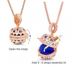 Gnoce 여성용 에센셜 오일 디퓨저 펜던트 목걸이 925 스털링 실버 