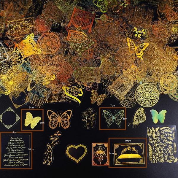 405pcs Scrapbooking 스티커 스티커, 홀로그램 스티커 빛나는 매직 나비 액세서리, 동화 컬렉션 일기, 사진 앨범, 달력 반짝이 스티커에 대 한 홀로그램 반짝이 스티커 스티