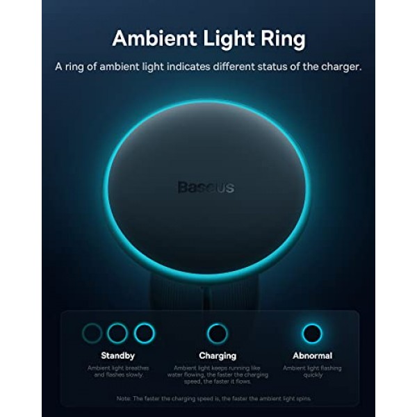 Magsafe 차량용 마운트 충전기용 Baseus, [올인원] 차량용 통풍구용 15W 고속 충전 휴대폰 마운트, 40W USB A 차량용 충전기 및 iPhone 15 14 13 12 Pro Max Plus용 케이블이 포함된 자