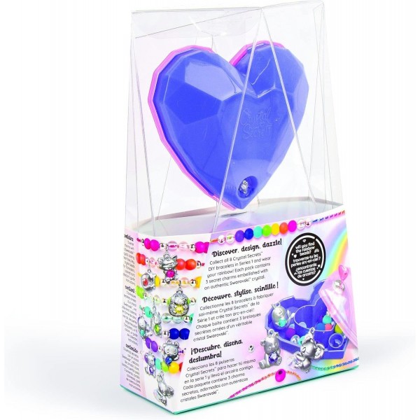 Make It Real- CLM ACK Shimmer Me Body Art Studio GML Crystal Secrets 스와로브스키가 포함된 DIY 팔찌(참 팩 3개), 1712, Multicolore, Taille Unique