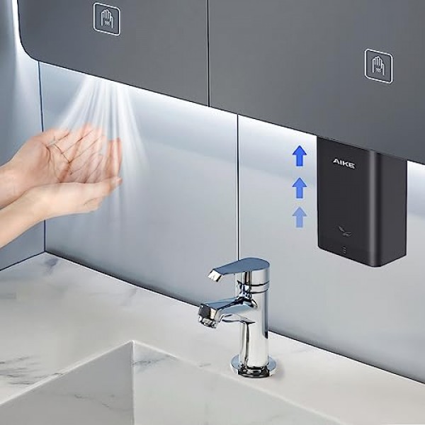 AIKE AK2822 ABS 핸드 드라이어, 에너지 절약형 전기 고속 핸드 드라이어, 주방, 욕실 및 화장실용 자동 핸드 드라이어