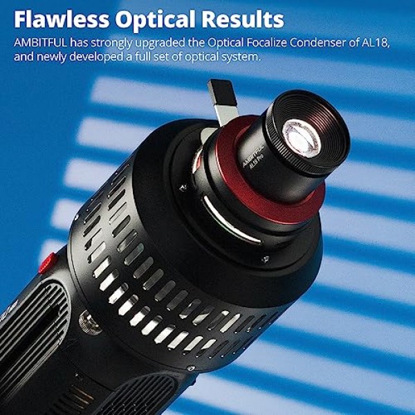 AMBITFUL AL-18 Pro Bowens 마운트 원추형 스누트 키트(50mm 렌즈 포함), LED 비디오 조명/연속 출력 조명용 비디오 아티스트 모델링 모양 조명 스튜디오 사용