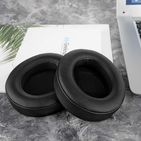Razer Kraken Pro V2, Kraken 7.1 V2, Stormtrooper/Pewdiepie Edition 헤드폰 이어패드 헤드셋 이어패드 수리 부품(검은색)용 GEEKRIA QuickFit 단백질 가죽 교체용 이어패드