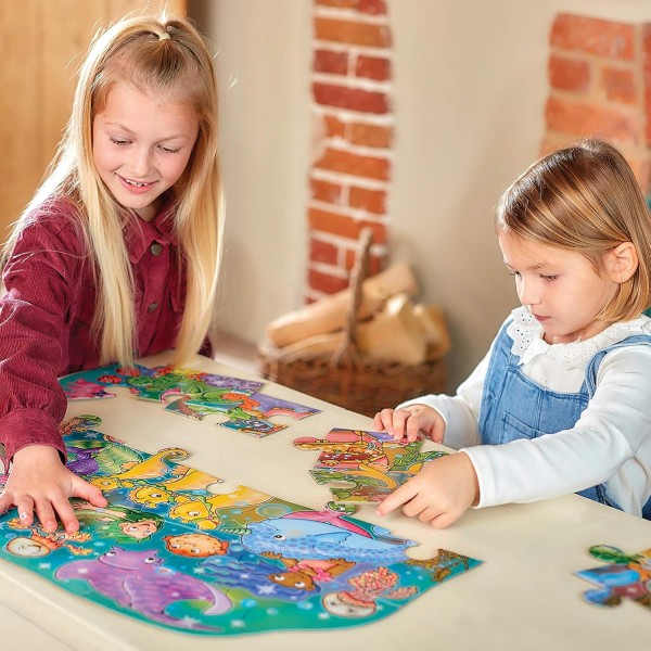 Orchard Toys 인어 재미있는 직소 퍼즐, 2세 이상 어린이를 위한 15피스 퍼즐, 거대한 포스터가 특징, 눈과 손의 협응력 개발, 교육용 퍼즐