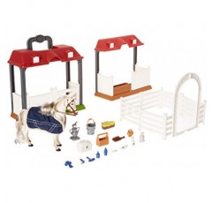 Sunny Days Entertainment 블루 리본 챔피언 디럭스 리피자너 그루밍 안정적인 플레이 세트와 29개의 사실적인 액세서리 포함