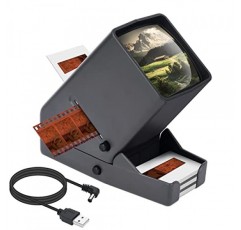 35mm 슬라이드 및 필름 뷰어, 네거티브 뷰어, 데스크탑 LED 조명 조명 보기, 3배 확대, USB 전원 공급