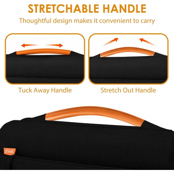 13.3인치 MacBook Air/Pro, 14인치 MacBook Pro 2021 M1, 13-13.6인치 노트북용 JETech 노트북 슬리브, 작은 가방이 있는 방수 휴대용 케이스(검은색)