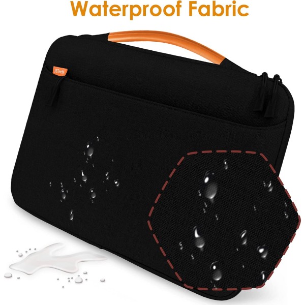 13.3인치 MacBook Air/Pro, 14인치 MacBook Pro 2021 M1, 13-13.6인치 노트북용 JETech 노트북 슬리브, 작은 가방이 있는 방수 휴대용 케이스(검은색)