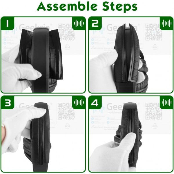 GEEKRIA 단백질 가죽 헤드밴드 패드 Sennheiser HD280 PRO, HD280 헤드폰 교체용 헤드밴드/헤드밴드 쿠션/교체용 쿠션 수리 부품(검은색)과 호환 가능