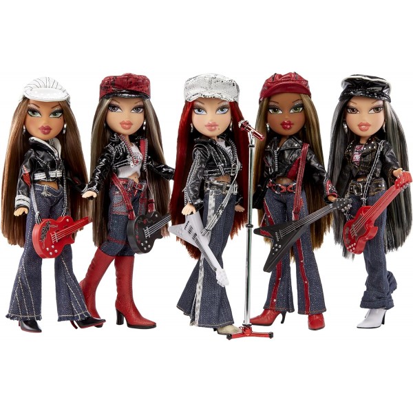 Bratz 577805EUC Rock Angelz 20 Yearz 스페셜 에디션 패션 인형 제이드 기타, 의상, 액세서리, 포스터 등이 포함되어 있습니다. 팬이 가장 좋아하는 재발매 수집가 및 어린이 7세