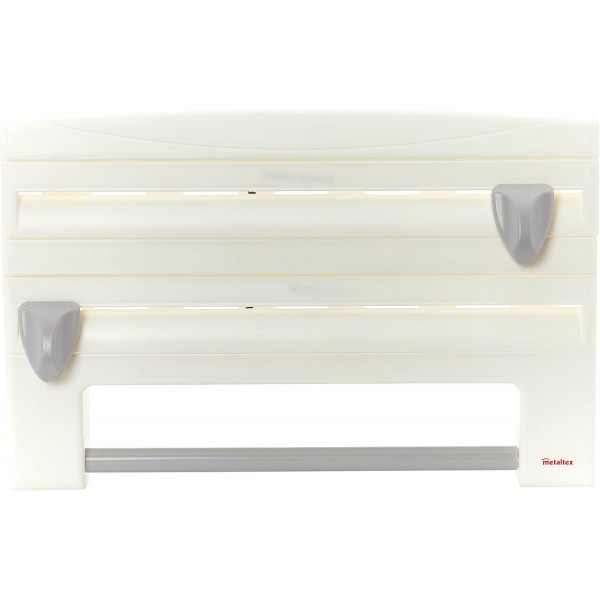Metaltex 254410 롤앤롤 4-in-1 키친 롤 홀더, 화이트, 39 x 10 x 25 cm.