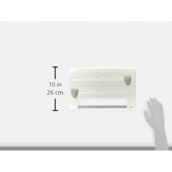 Metaltex 254410 롤앤롤 4-in-1 키친 롤 홀더, 화이트, 39 x 10 x 25 cm.