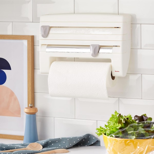 Metaltex 254410 롤앤롤 4-in-1 키친 롤 홀더, 화이트, 39 x 10 x 25 cm.