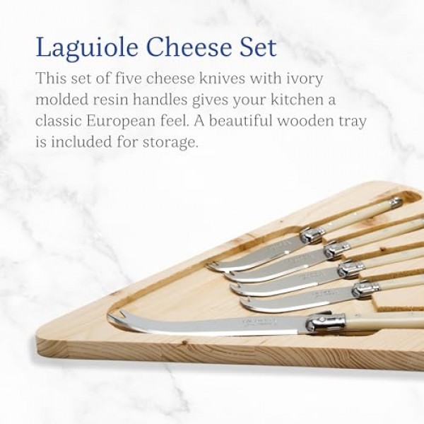 Jean Dubost Laguiole 5피스 치즈 나이프 세트, 아이보리