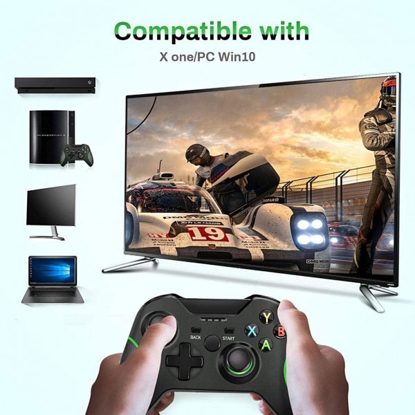 Xbox One 컨트롤러와 호환되는 VOYEE 무선 컨트롤러, Xbox One /S /X /Elite /PC Windows 10과 호환되는 업그레이드된 컨트롤러 - Schwarz