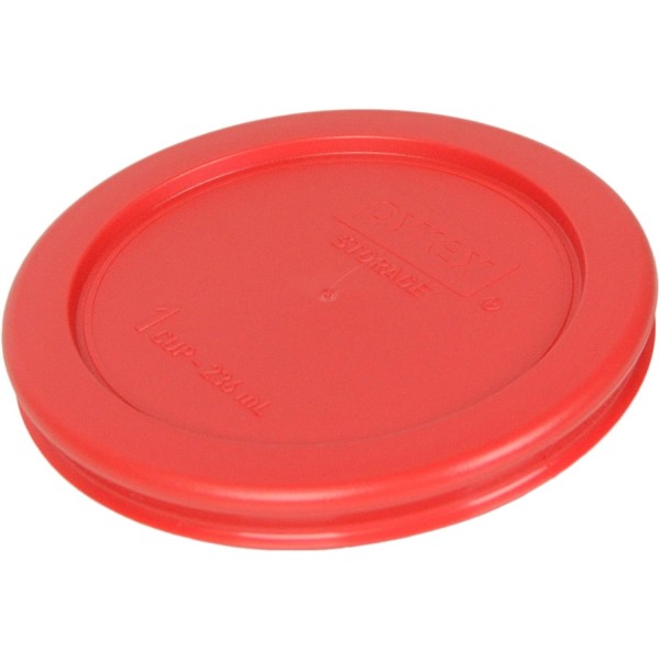 Pyrex 7202-PC 4 빨간색 1컵, 236mL 파이렉스 유리 그릇용 원형 보관 뚜껑