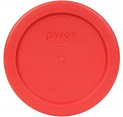 Pyrex 7202-PC 4 빨간색 1컵, 236mL 파이렉스 유리 그릇용 원형 보관 뚜껑