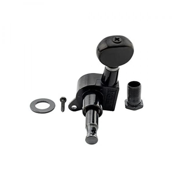 Musiclily Pro 6 인라인 밀봉 기타 튜너 튜닝 페그 키 펜더 스트라토캐스터 텔레캐스터, 타원형 버튼 블랙용 머신 헤드 세트