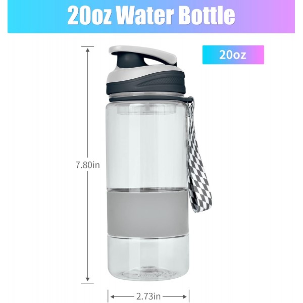 누출 방지 플립 탑 캡이 있는 SUPKIT 스포츠 물병, 재사용 가능한 내구성  체육관 야외 스포츠 물병 회색 20oz 회색