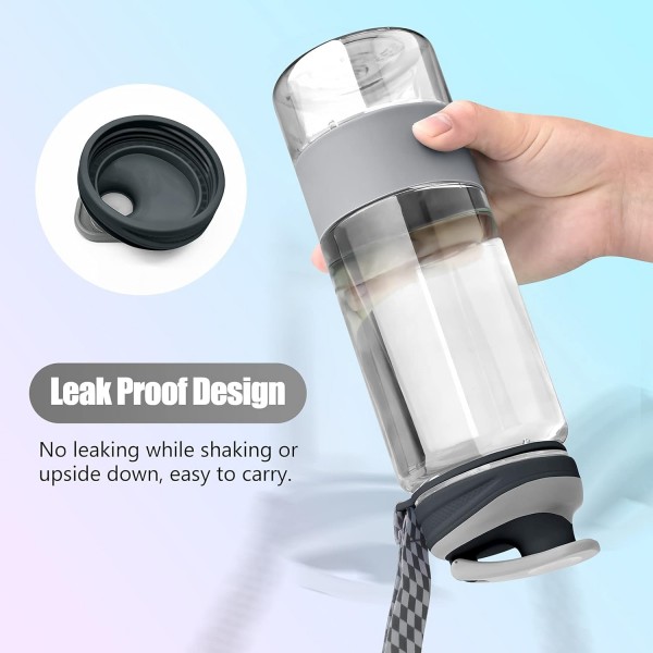 누출 방지 플립 탑 캡이 있는 SUPKIT 스포츠 물병, 재사용 가능한 내구성  체육관 야외 스포츠 물병 회색 20oz 회색