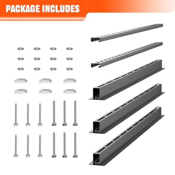 TORACK 차고 천장 빈 보관 랙, 오버헤드 토트 보관 레일 시스템 헤비 듀티 조절 가능 토트 슬라이드 차고 보관 시스템(통은 포함되지 않음)