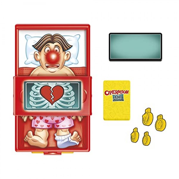 2명 이상의 플레이어를 위한 Hasbro 게임 운영 X-Ray 매치업 보드 게임, 조명과 소리가 포함된 4세 이상 어린이를 위한 매칭 게임