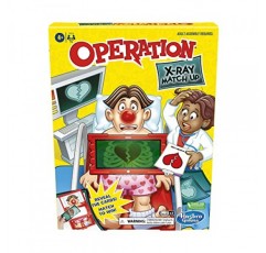 2명 이상의 플레이어를 위한 Hasbro 게임 운영 X-Ray 매치업 보드 게임, 조명과 소리가 포함된 4세 이상 어린이를 위한 매칭 게임