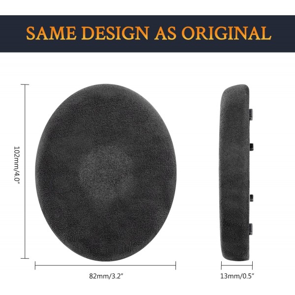 Sennheiser RS120/HDR120/TR120/RS100/RS110/RS115/RS117/RS119/RS135 헤드폰용 SOULWIT 벨루어 교체용 이어 패드, TR 120/HDR 120/RS 120/RS 120II/RS 110/RS 135/TR135용 교체 패드 블랙 벨루어