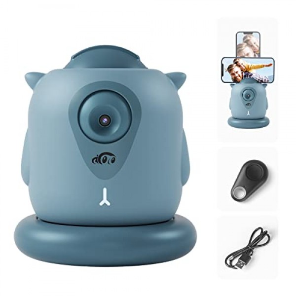 자동 추적 휴대폰 홀더, AICOCO 자동 얼굴 추적 삼각대, 360° 회전 휴대폰 카메라 마운트, AI 기반 얼굴 추적, Bluetooth 셔터 제어, 라이브 스트리밍 비디오 및 비디오 녹화