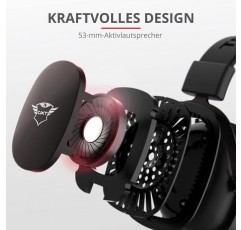 트러스트 게이밍 헤드셋 GXT 414 마이크 포함 PS4, PS5, PC, Nintendo Switch, Xbox Series X, Xbox One - 조정 가능한 헤드밴드가 있는 Zamak 유선 게이밍 헤드폰 - 블랙 멀티플랫폼 블랙