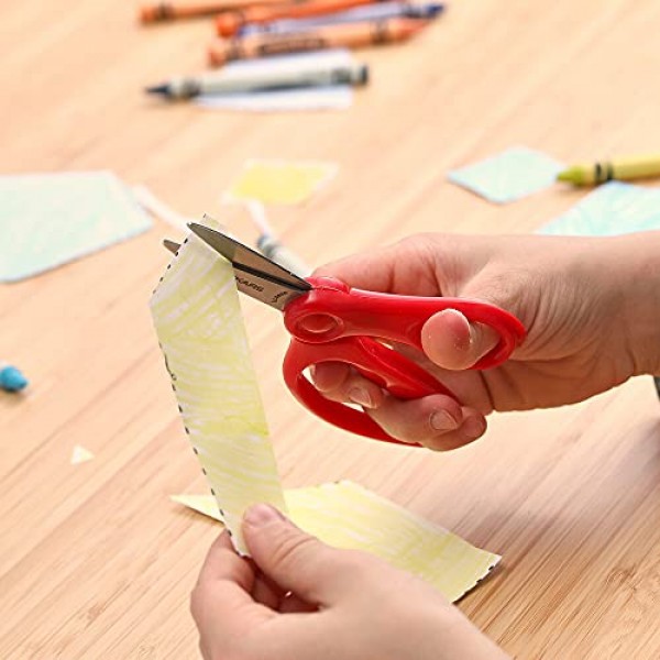 Fiskars 어린이 가위 끝이 뾰족한 5인치, 빨간색(2개 팩)