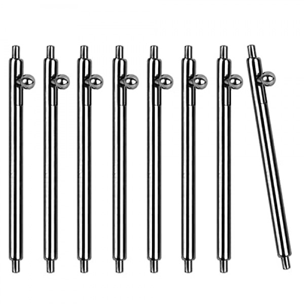 Geageaus 시계 밴드 퀵 릴리스 스프링 바 핀, 실리콘 스마트 시계 핀, 스테인레스 스틸 시계 스트랩 시계 수리 스프링 바 도구(8팩,1.8 x 20mm)