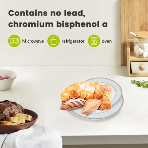 Wpslnwo 고급 뼈 중국 식기 세트, 16 Pcs 클래식 구호 패턴 금테 가장자리 고급 도자기 식기 세트 4 인용 선물 상자 포장