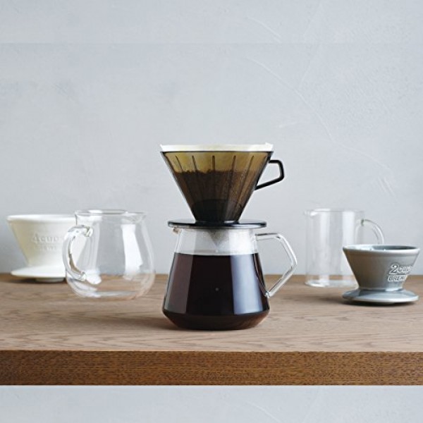 KINTO SCS 27655 커피 주전자, 2컵, 눈금형, 내열 유리, 전자레인지 및 식기세척기 사용 가능