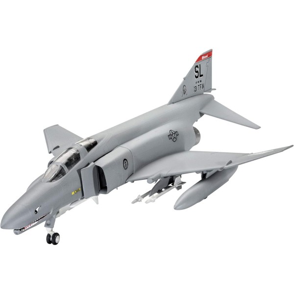 Revell Easy-Click 모델 키트 F-4E 팬텀 I 전설적인 USAF 전투기 1:100 I 랜딩 기어, 미사일 및 2개의 추가 탱크가 포함된 디테일 I 플러그인 시스템, 접착 없음 I 10세 이상의 모델