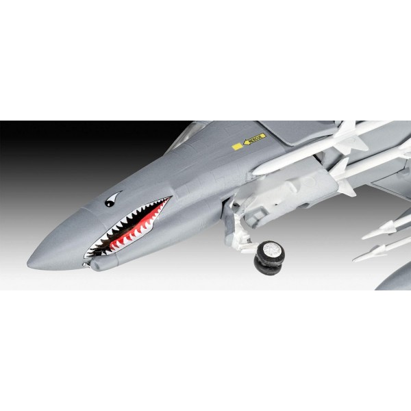 Revell Easy-Click 모델 키트 F-4E 팬텀 I 전설적인 USAF 전투기 1:100 I 랜딩 기어, 미사일 및 2개의 추가 탱크가 포함된 디테일 I 플러그인 시스템, 접착 없음 I 10세 이상의 모델