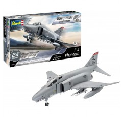 Revell Easy-Click 모델 키트 F-4E 팬텀 I 전설적인 USAF 전투기 1:100 I 랜딩 기어, 미사일 및 2개의 추가 탱크가 포함된 디테일 I 플러그인 시스템, 접착 없음 I 10세 이상의 모델