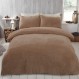 Brentfords Teddy Fleece Duvet Cover with Pillow Case 열 솜털 따뜻한 아늑한 부드러운 침구 세트, 라떼 베이지, 싱글 싱글 라떼 베이지
