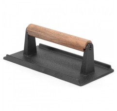 Felvoro 고기 프레스 주철 그릴 프레스, 나무 손잡이가 있는 헤비듀티 스매시 버거 프레스, 8.26 x 4.25인치, 샌드위치 프레스, 직사각형 버거 스매셔, 그릴용 주철 고기 프