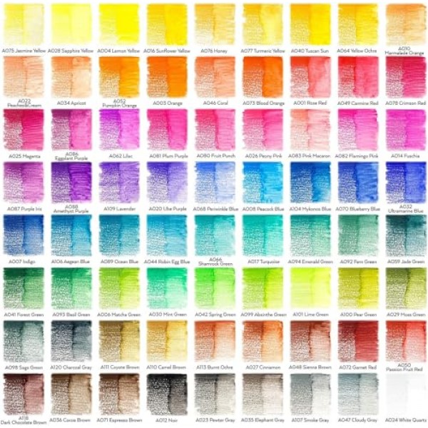 Arteza 수채화 연필, 예술가용 색연필 72개, 주석 상자에 담긴 수성 색연필, 색칠, 블렌딩 및 레이어링을 위한 미술 용품