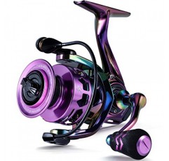 Sougayilang 낚시 릴, 흑연 프레임이 있는 다채로운 초경량 스피닝 릴 6.0:1 고속, 바닷물 또는 민물 낚시를 위한 39lbs 이상의 탄소 드래그