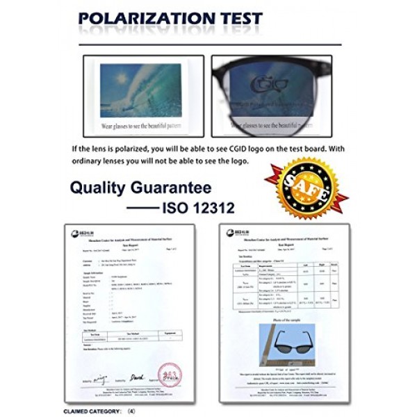 CGID Polarized Nerd Matte Mirrored 선글라스 스타일 남성과 여성을 위한 세련된 복고풍 빈티지 남여 안경 100% UV400 보호 초경량 - 52.D 골드 그레이