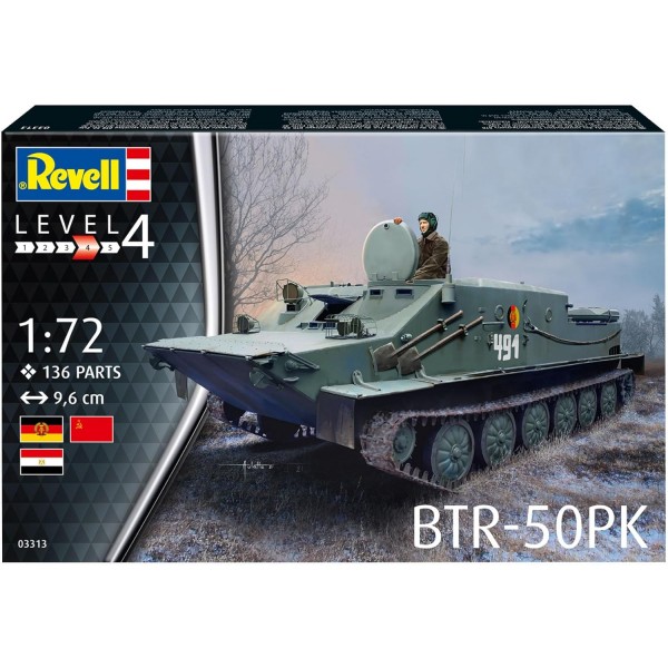 고급 사용자를 위한 Revell 03313 BTR-50PK 정통 모델 키트, 도색되지 않음