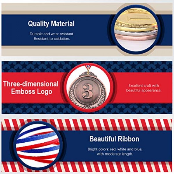 Hilitchi 금은 동메달 리본 우승자 상 메달 어린이 학교 스포츠 회의 스포츠 이벤트 또는 축하 기념품을 위한 올림픽 스타일