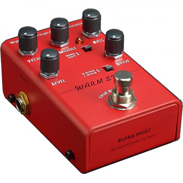 일렉트릭 기타 디스토션 효과를 위한 디스토션 페달 하이 다이내믹 하이 게인 따뜻한 사운드 따뜻한 태양 레드 BLOKAMUGT