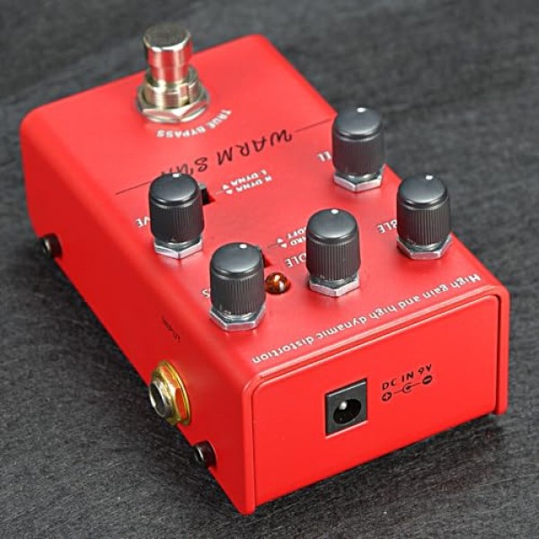 일렉트릭 기타 디스토션 효과를 위한 디스토션 페달 하이 다이내믹 하이 게인 따뜻한 사운드 따뜻한 태양 레드 BLOKAMUGT