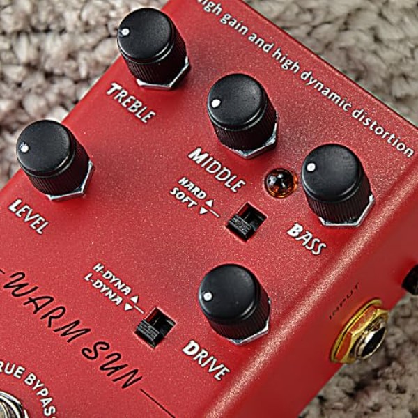일렉트릭 기타 디스토션 효과를 위한 디스토션 페달 하이 다이내믹 하이 게인 따뜻한 사운드 따뜻한 태양 레드 BLOKAMUGT