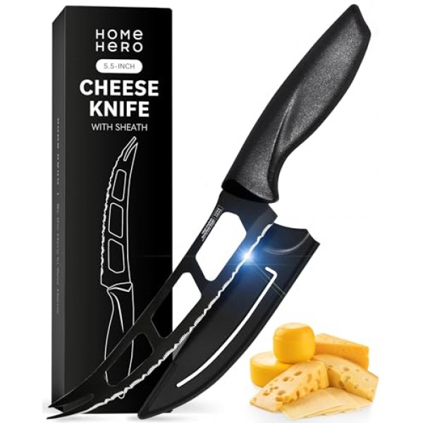 Home Hero 칼집 포함 주방칼 컬렉션 2개 - 스테인레스 스틸 셰프 나이프, 산토쿠 나이프, 다용도 나이프, 껍질 벗기기 나이프, 치즈 나이프, 토마토 나이프, 자몽 나이프(5.